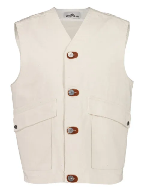 Stone Island gilet boutonné à col v