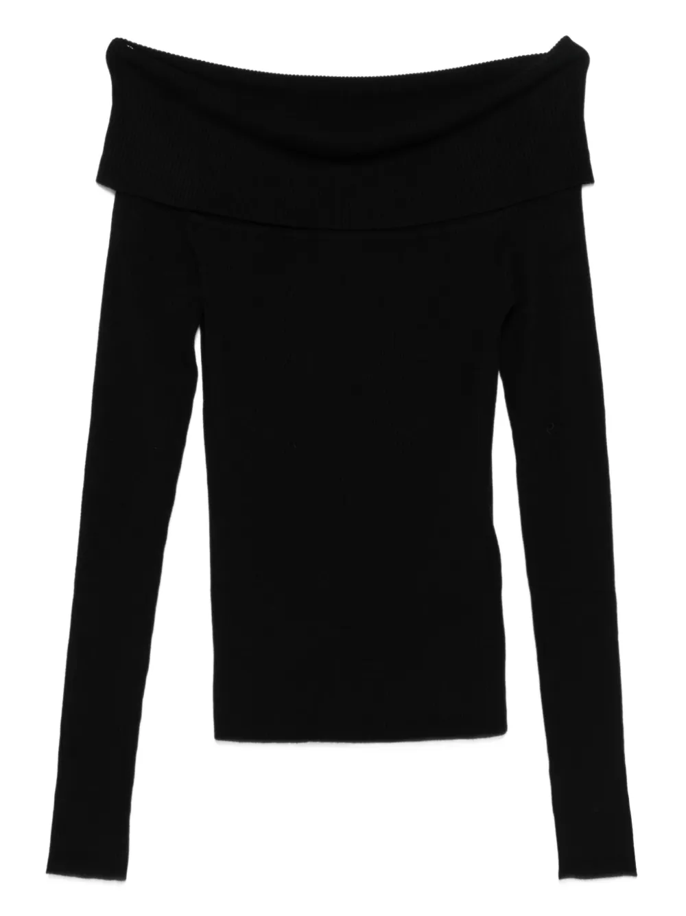 off-shoulder ribbed sweater