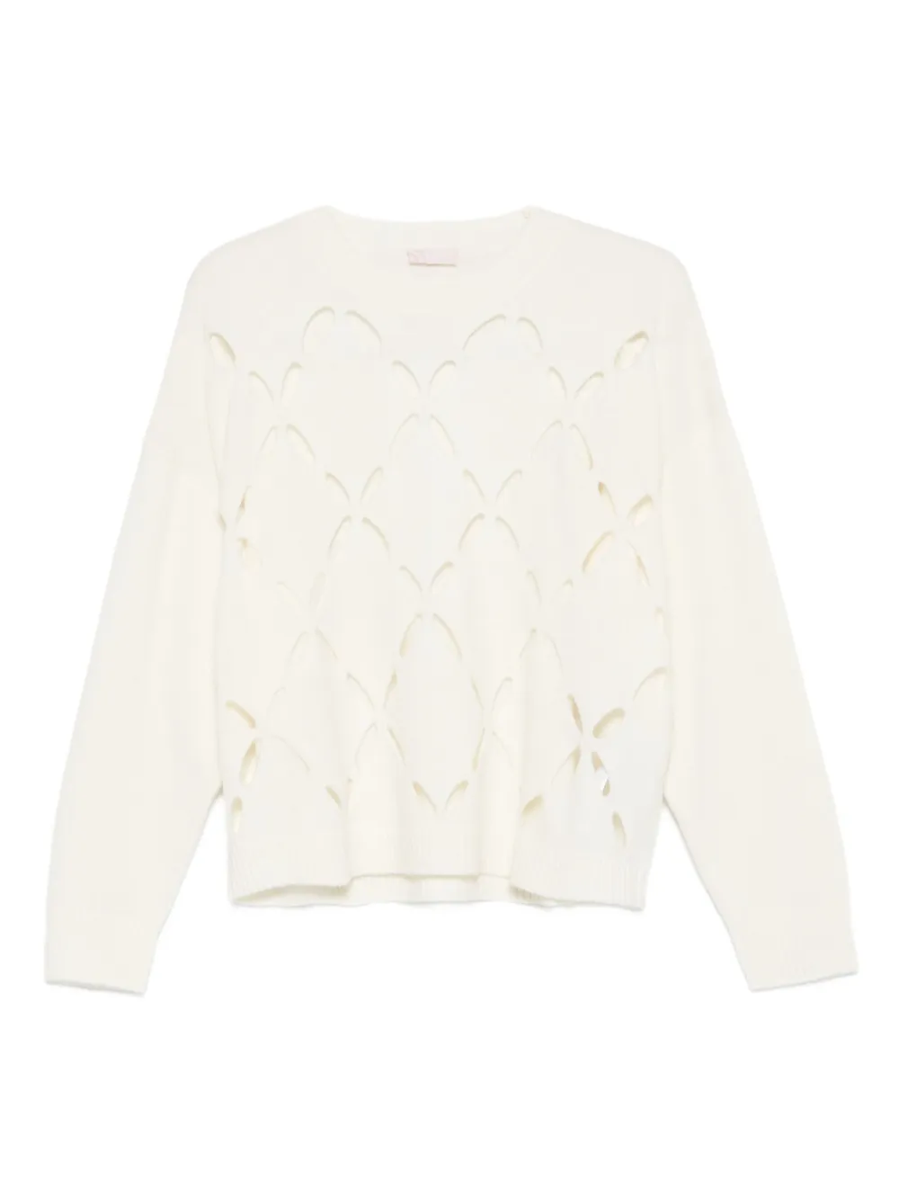 LIU JO laser-cut wool sweater Wit