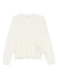 LIU JO laser-cut wool sweater - White