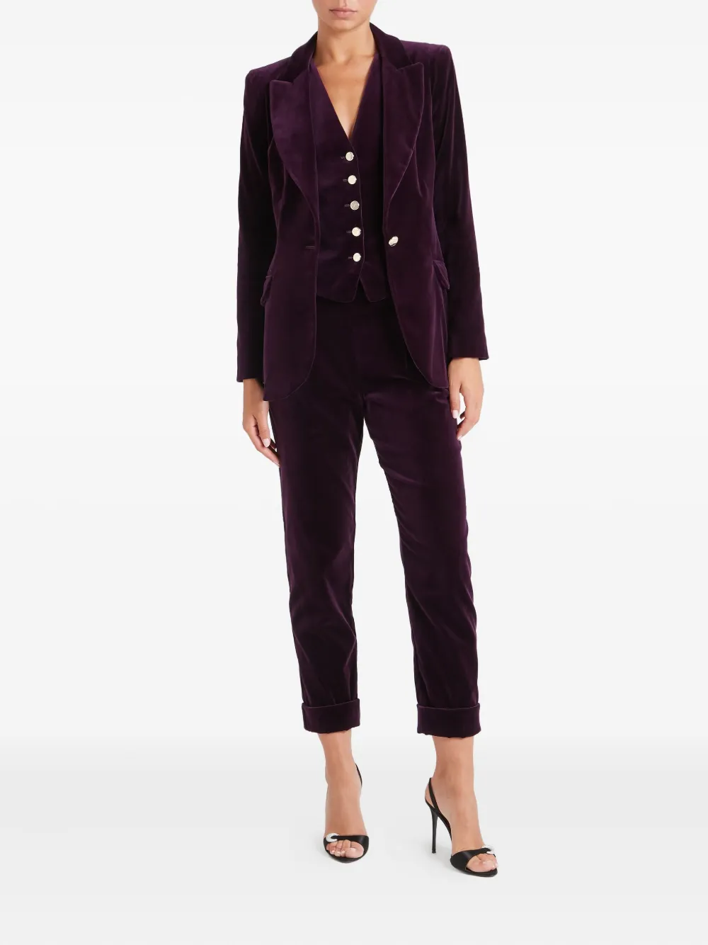 Temperley London Samtjacke Mit Einem Knopf In Purple