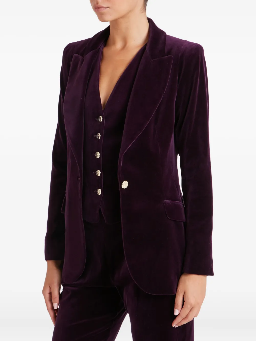 Temperley London Samtjacke Mit Einem Knopf In Purple