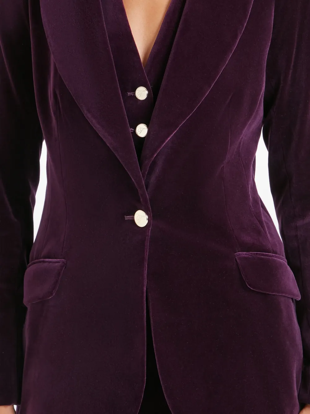 Temperley London Samtjacke Mit Einem Knopf In Purple