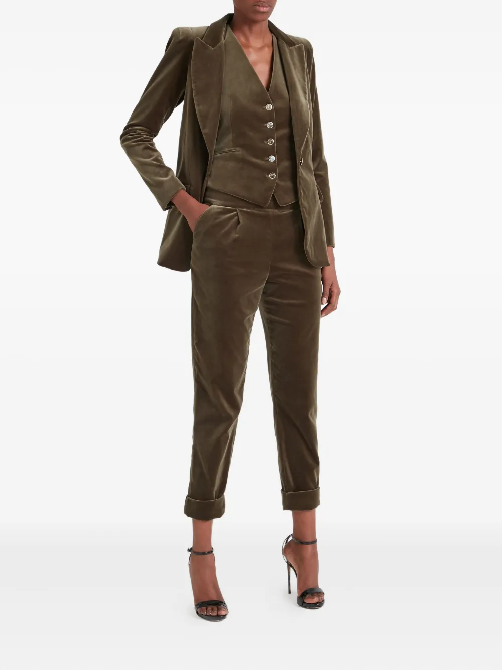 Temperley London Samtjacke Mit Einem Knopf In Brown