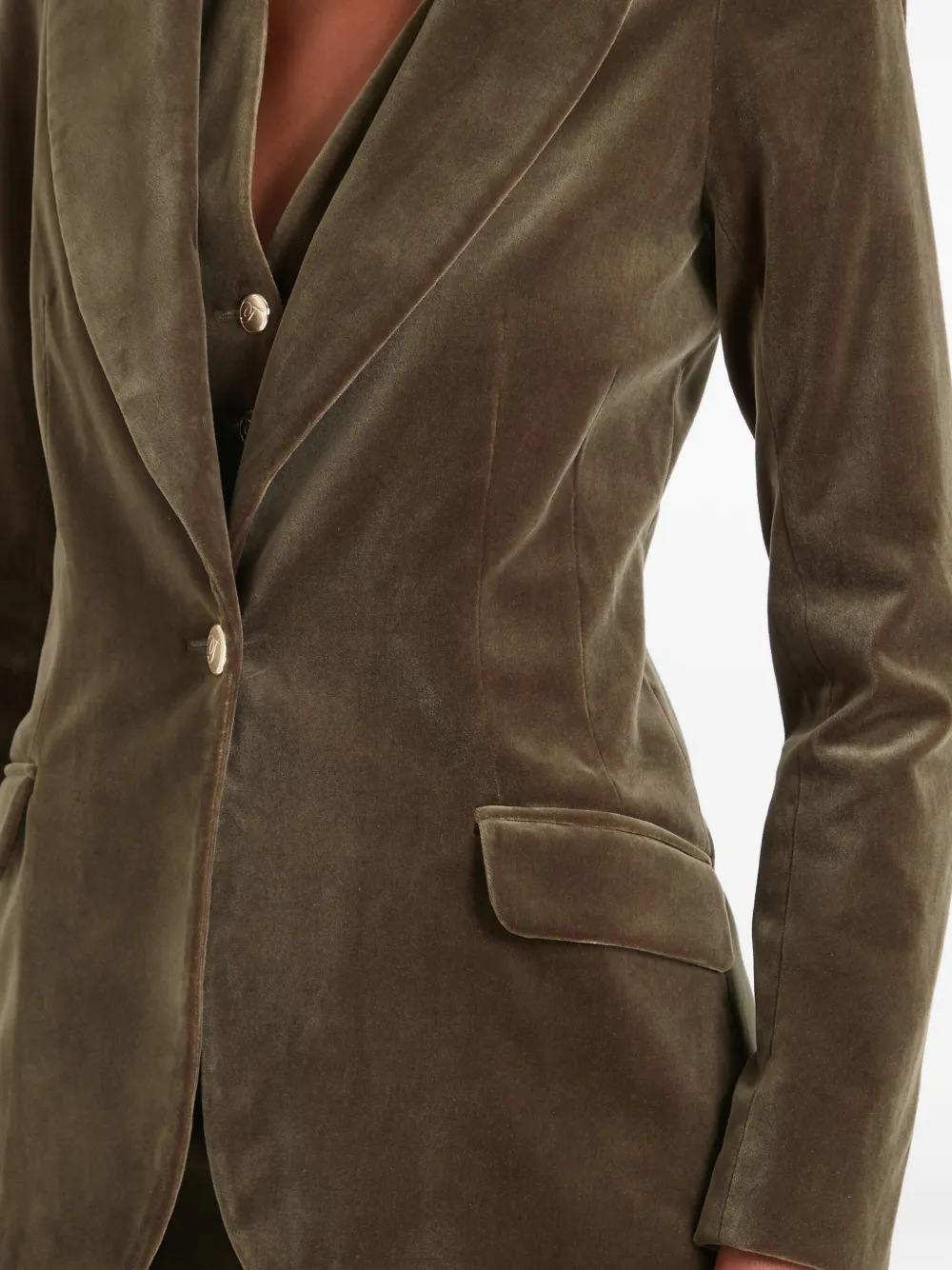 Temperley London Samtjacke Mit Einem Knopf In Brown