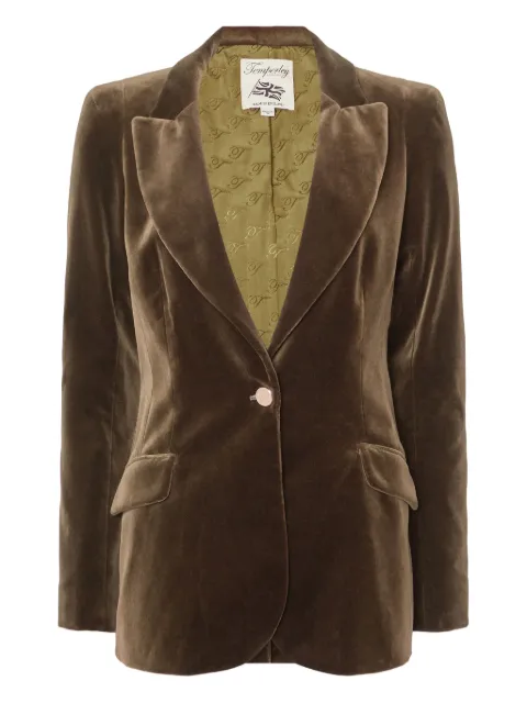 Temperley London velvet single-button jacket