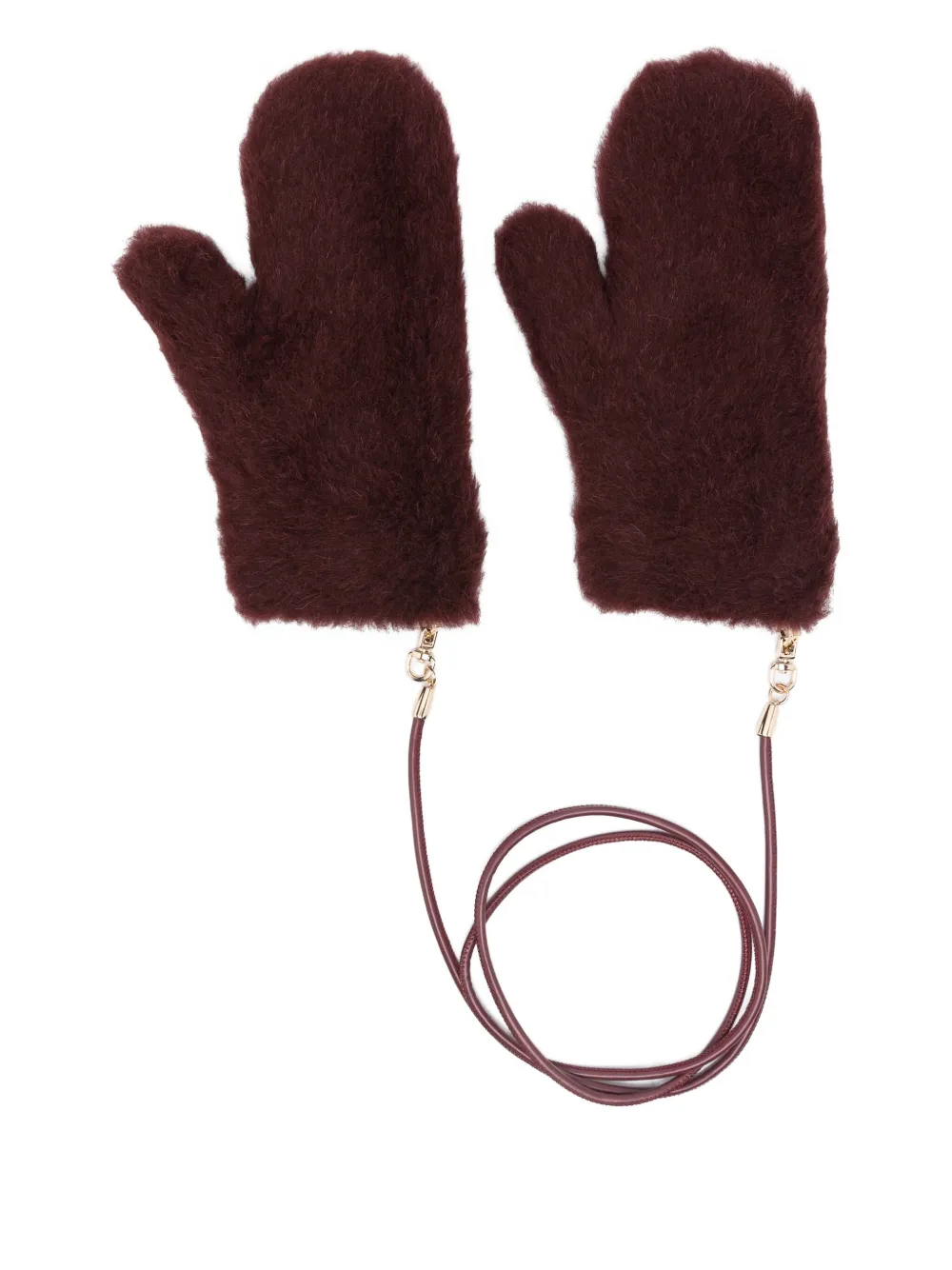 Max Mara detahable-tie mittens Rood