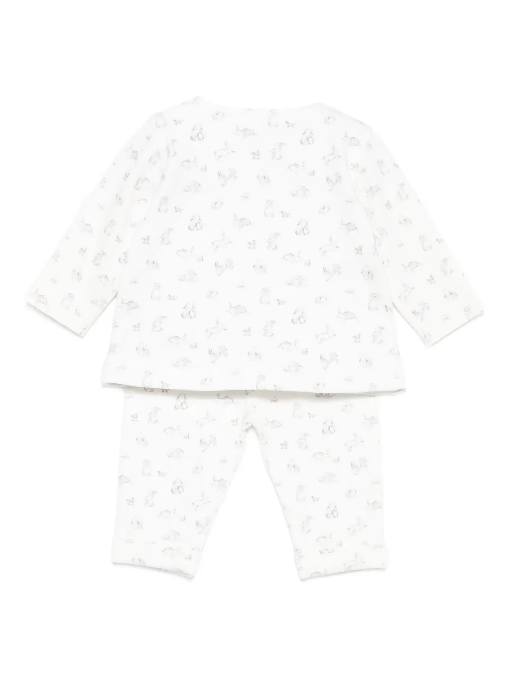 Tartine Et Chocolat Rabbit-print Trouser Set In Neutral