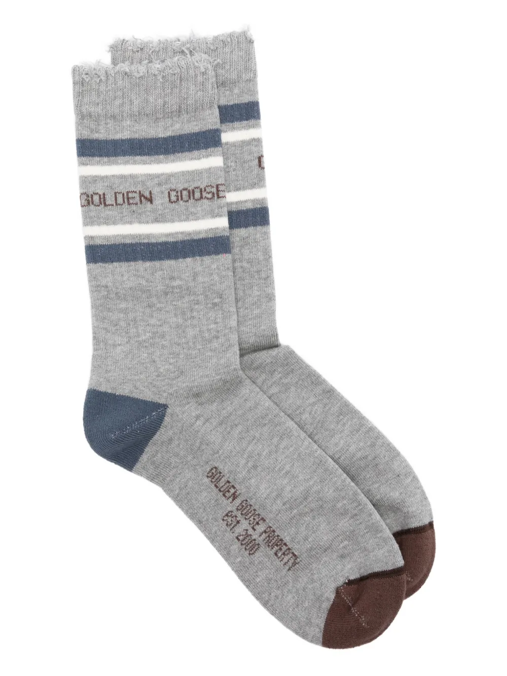 Golden Goose ribbed striped socks Grijs