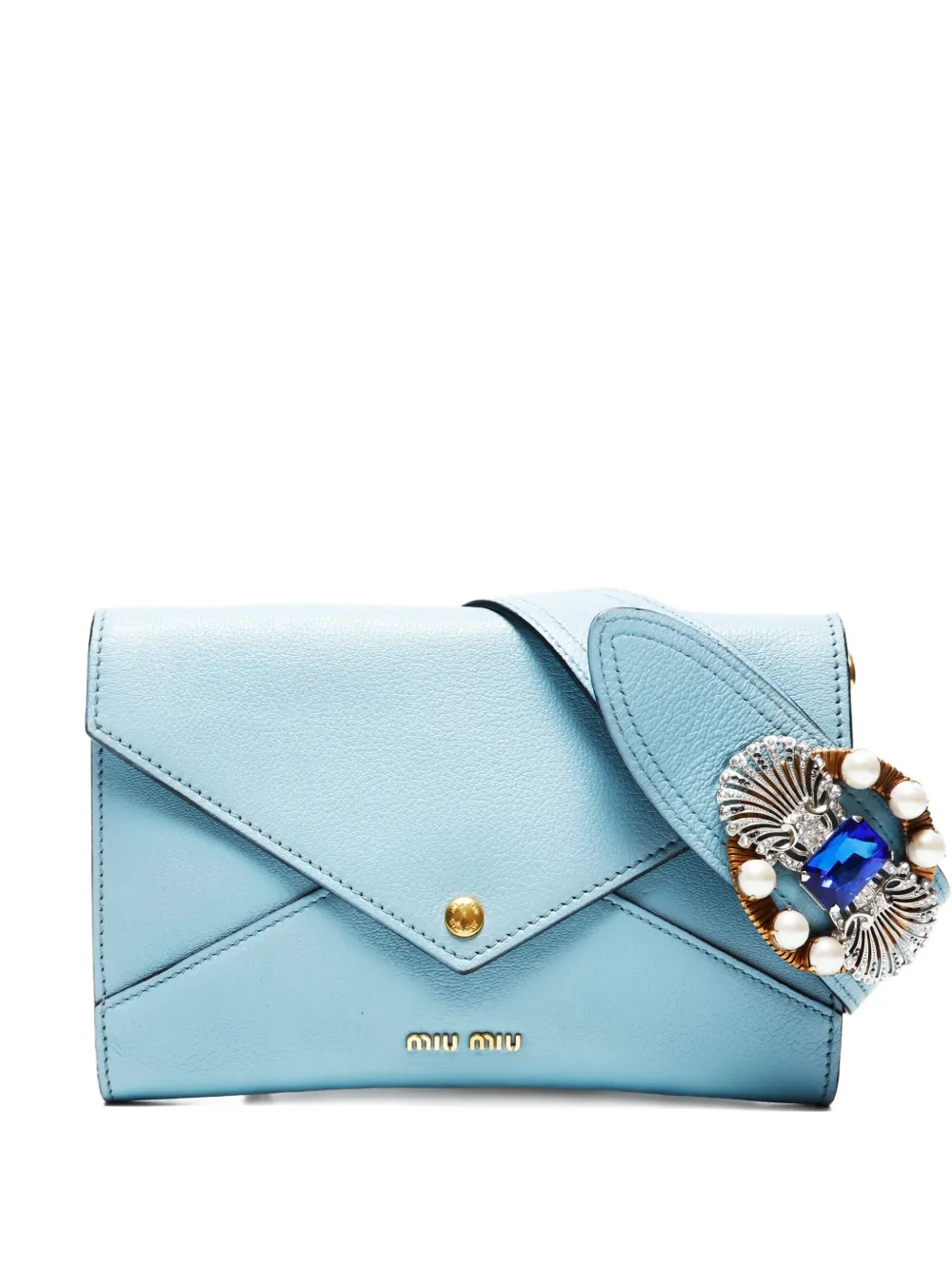 2010-2020s envelope leather jewel shoulder bag