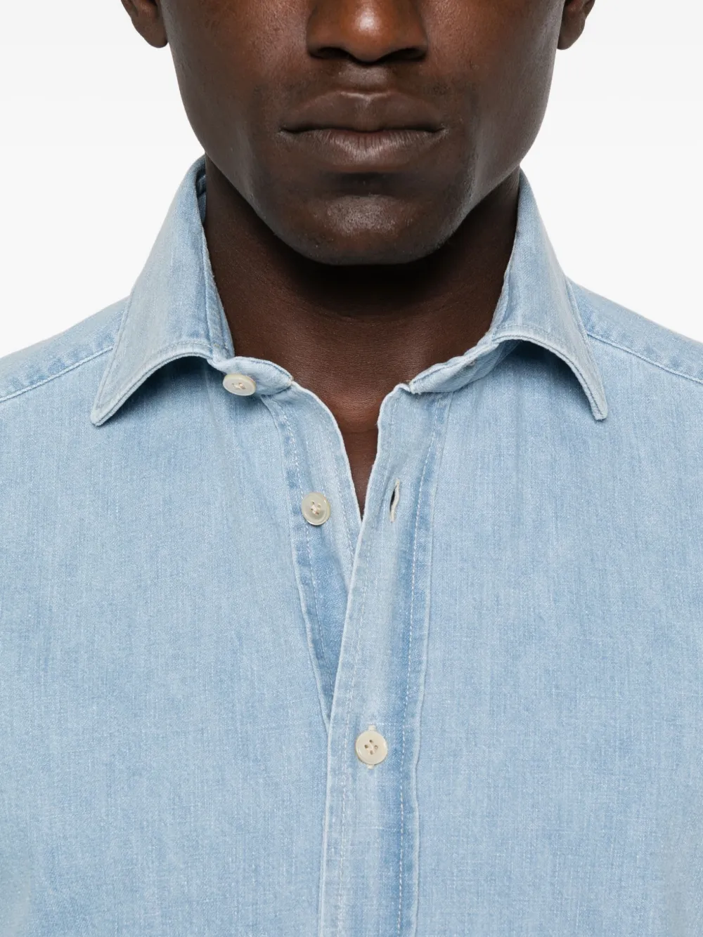 Eleventy Denim overhemd Blauw