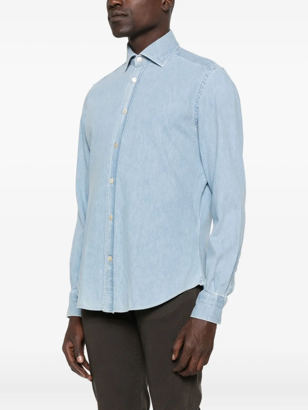 Eleventy Denim overhemd Blauw
