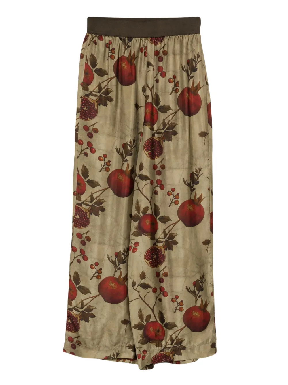 Uma Wang pomegranate-print elastic-waist trousers Groen
