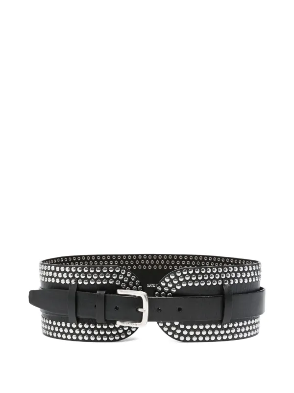 Golden Goose Studded Leather Belt in Black