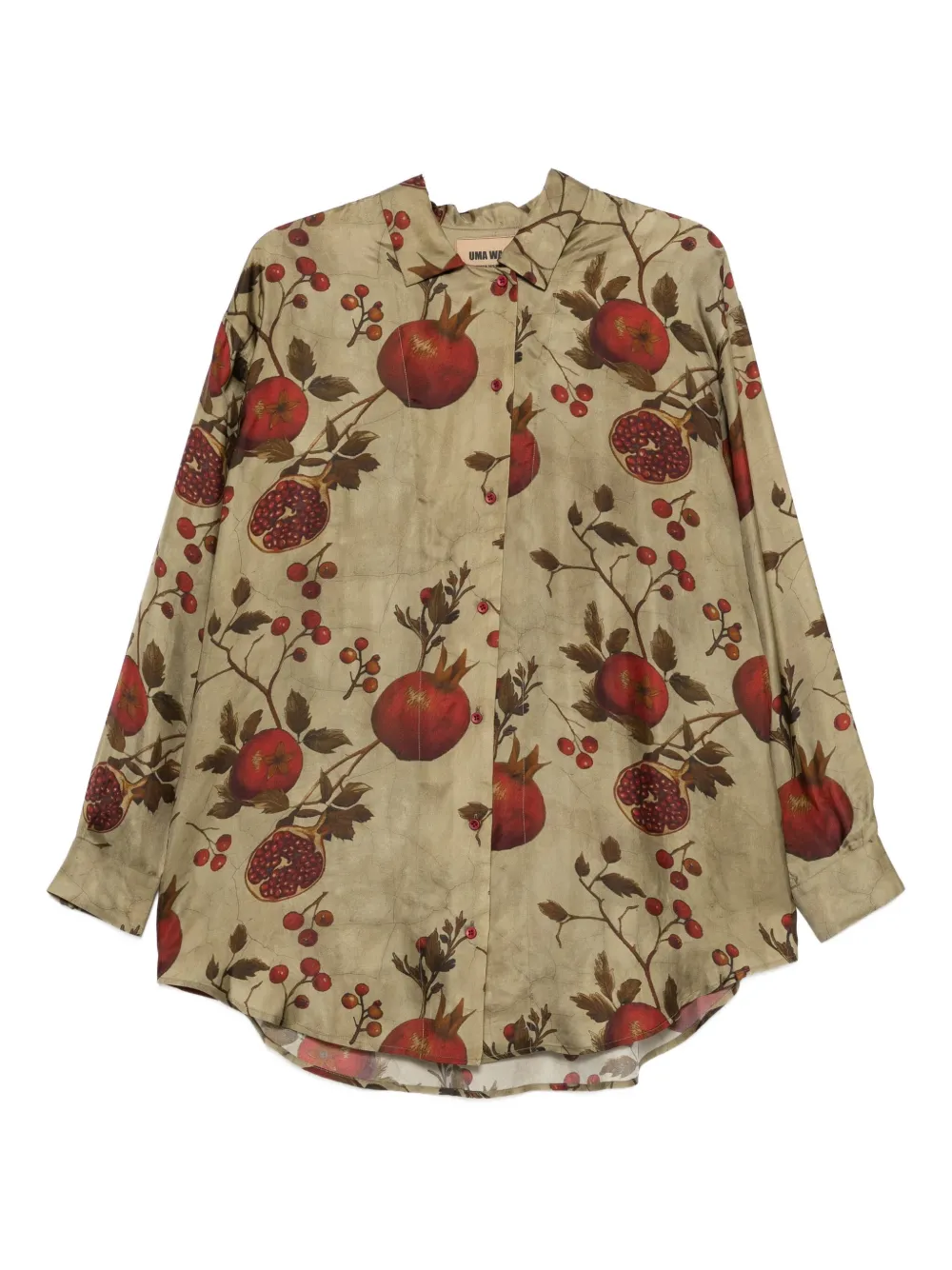 Uma Wang pomegranate-print shirt Groen