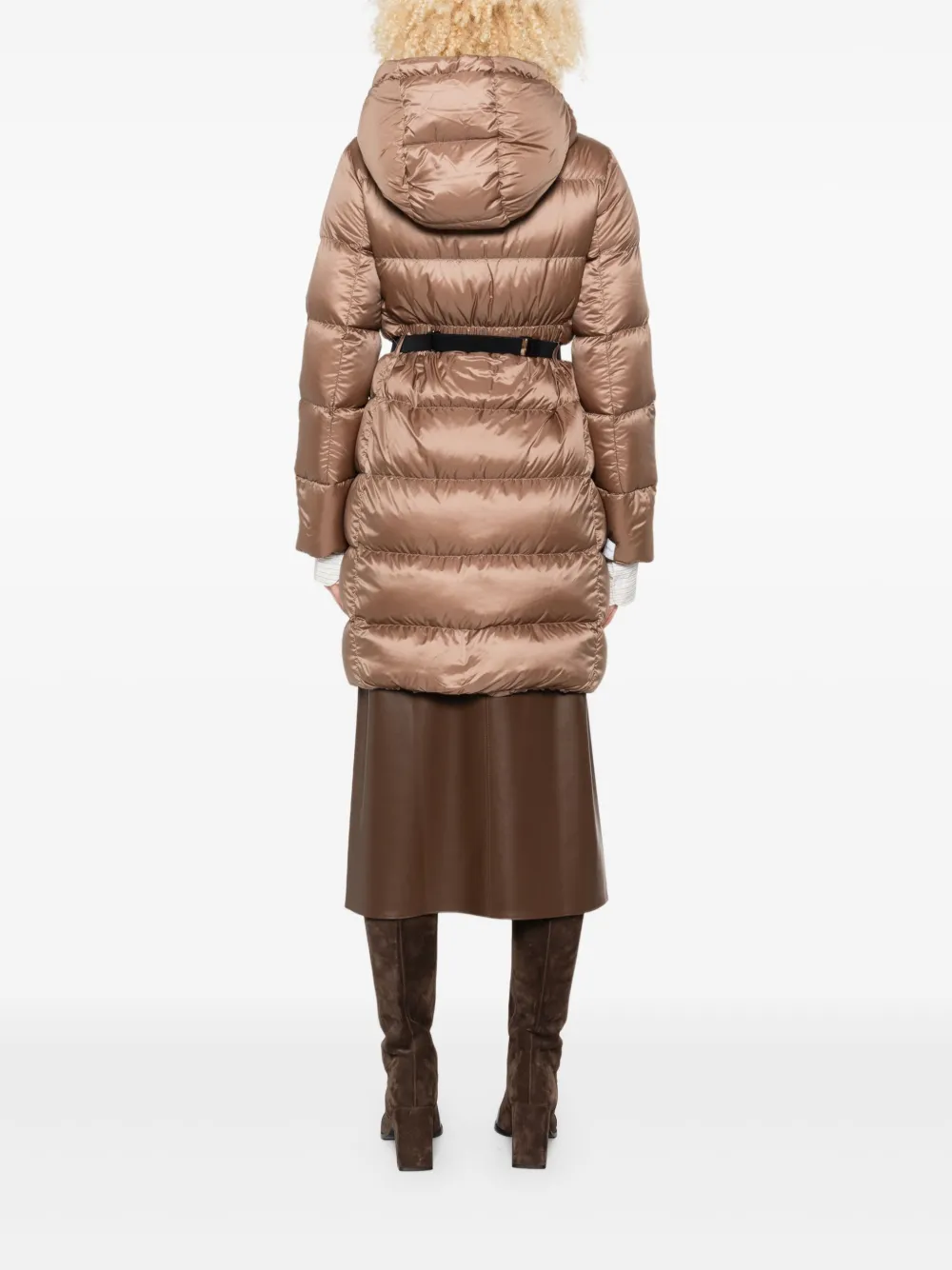Max Mara hooded belted puffer jacket Bruin