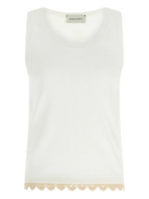 Magda Butrym ribbed crochet-trimmed top