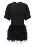 PINKO feather-trimmed dress - Black