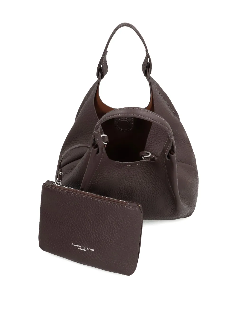 GIANNI CHIARINI Dua leather tote bag - Bruin