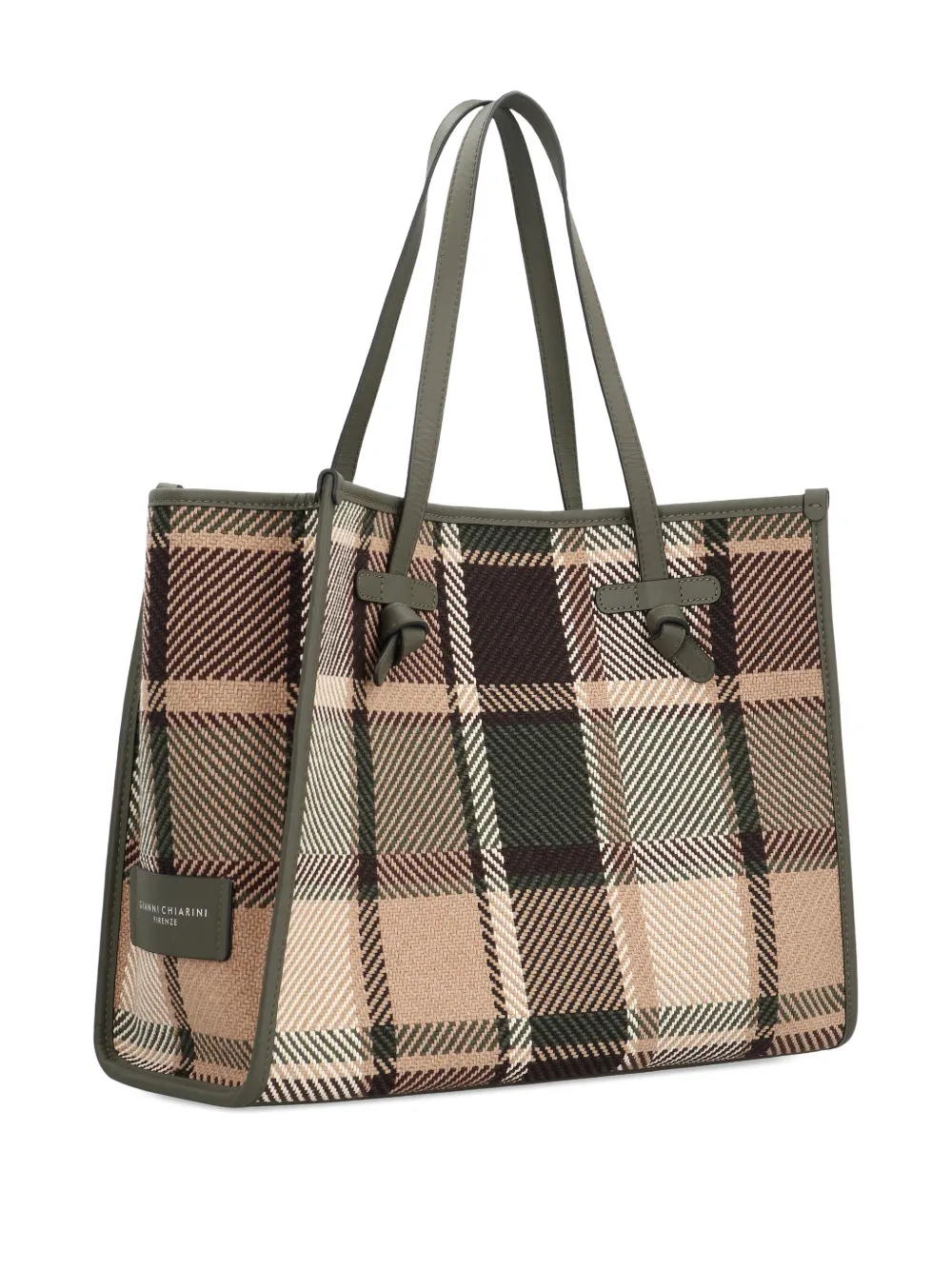 GIANNI CHIARINI Marcella checked tote bag - Beige