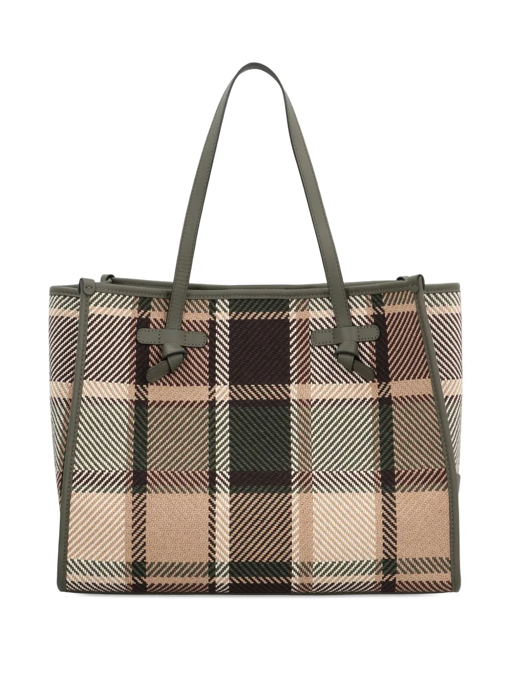 Marcella checked tote bag