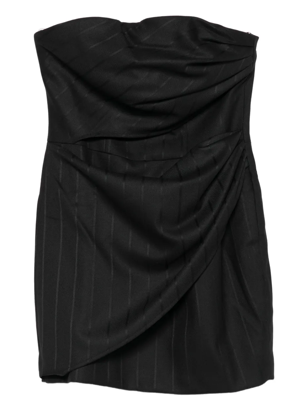 THE ANDAMANE draped strapless mini dress | Black | Image 1
