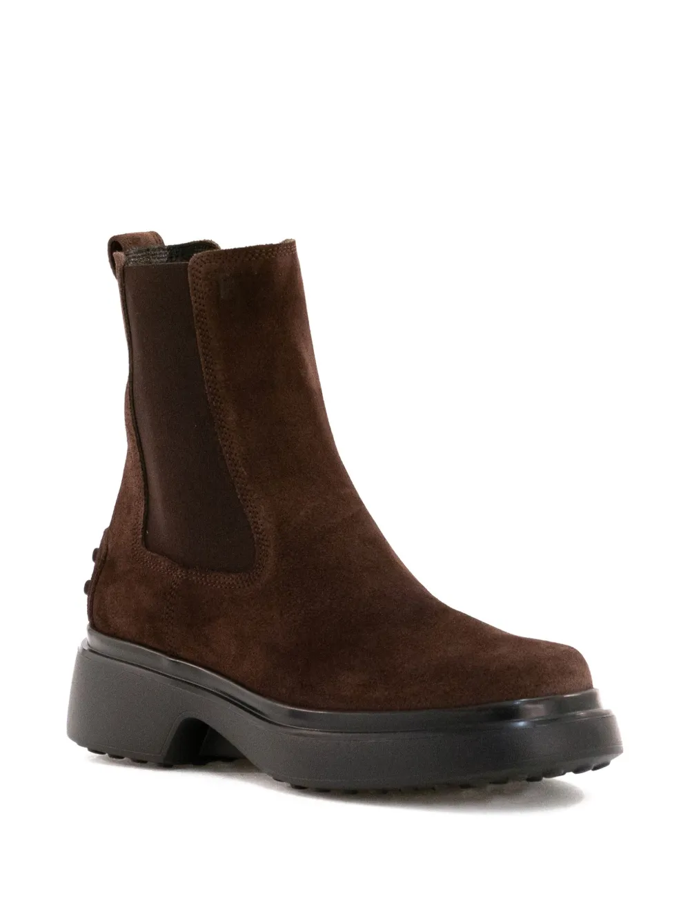 Tod's elastic-panelled platform boots Brown