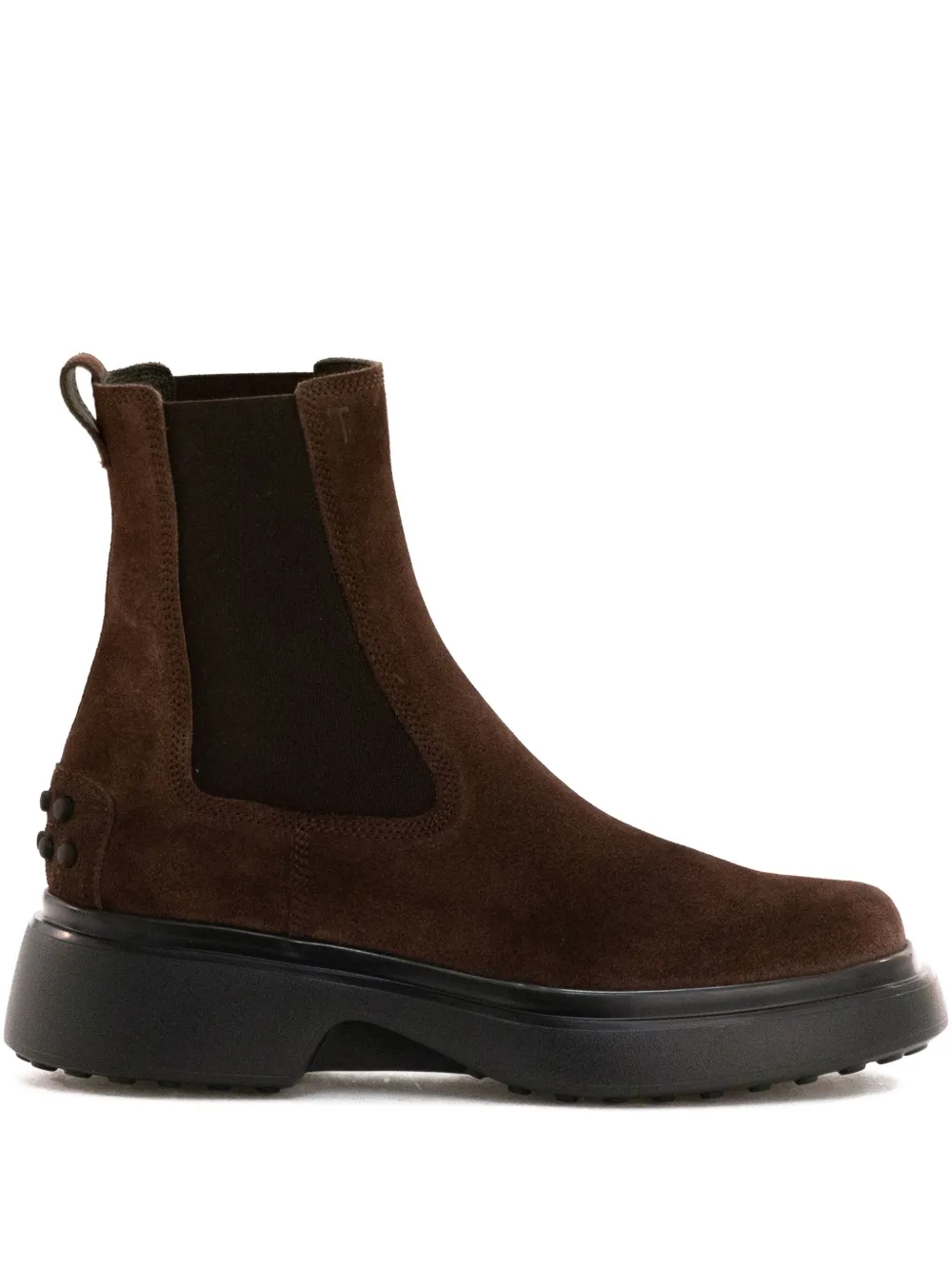 Tod's elastic-panelled platform boots Brown