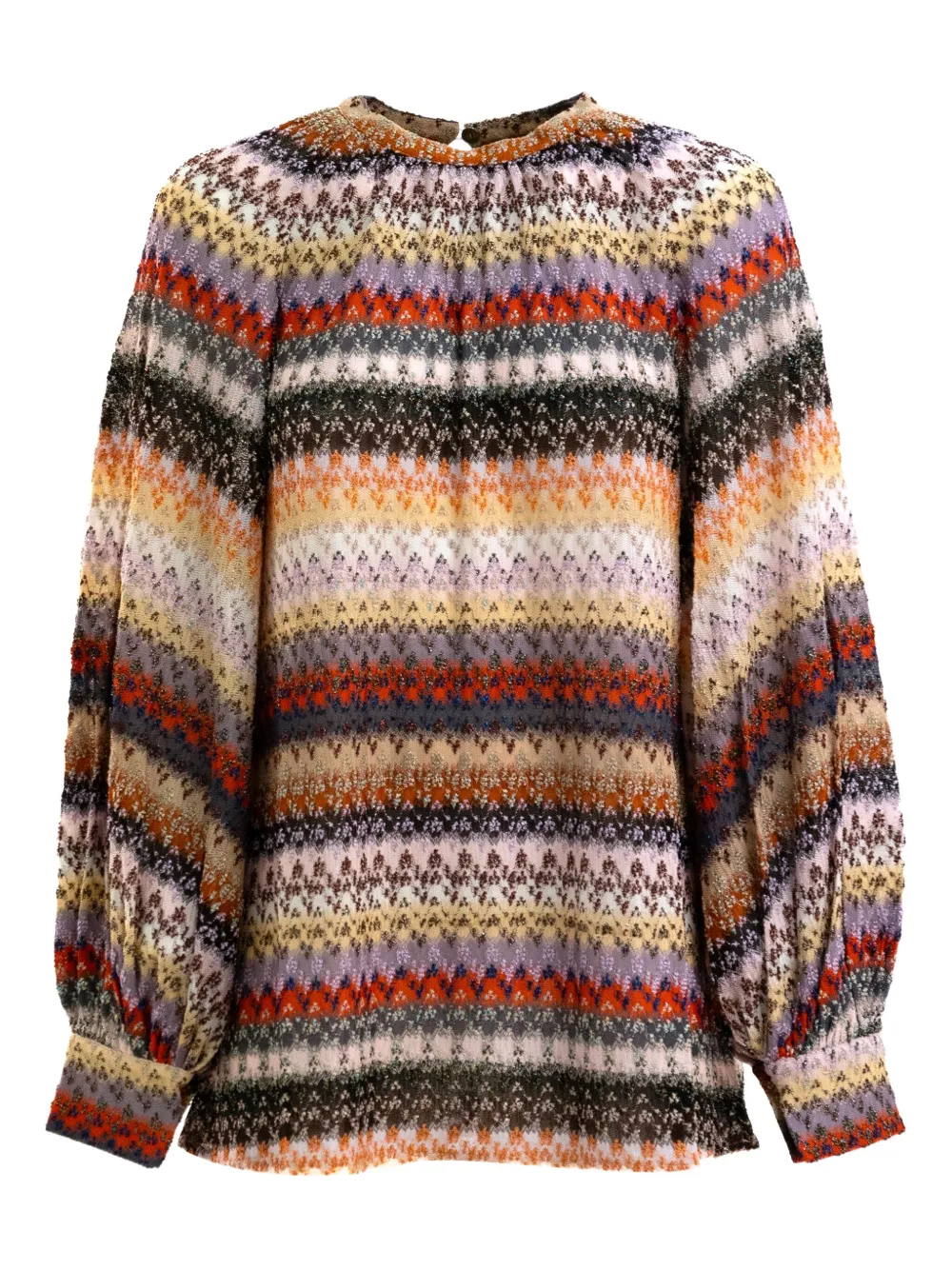 Missoni Gestreepte top met ballonmouwen Beige