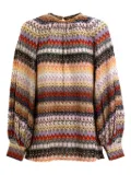 Missoni striped balloon-sleeve top - Neutrals