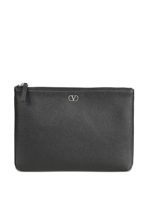 Valentino Garavani Vlogo Signature leather clutch bag