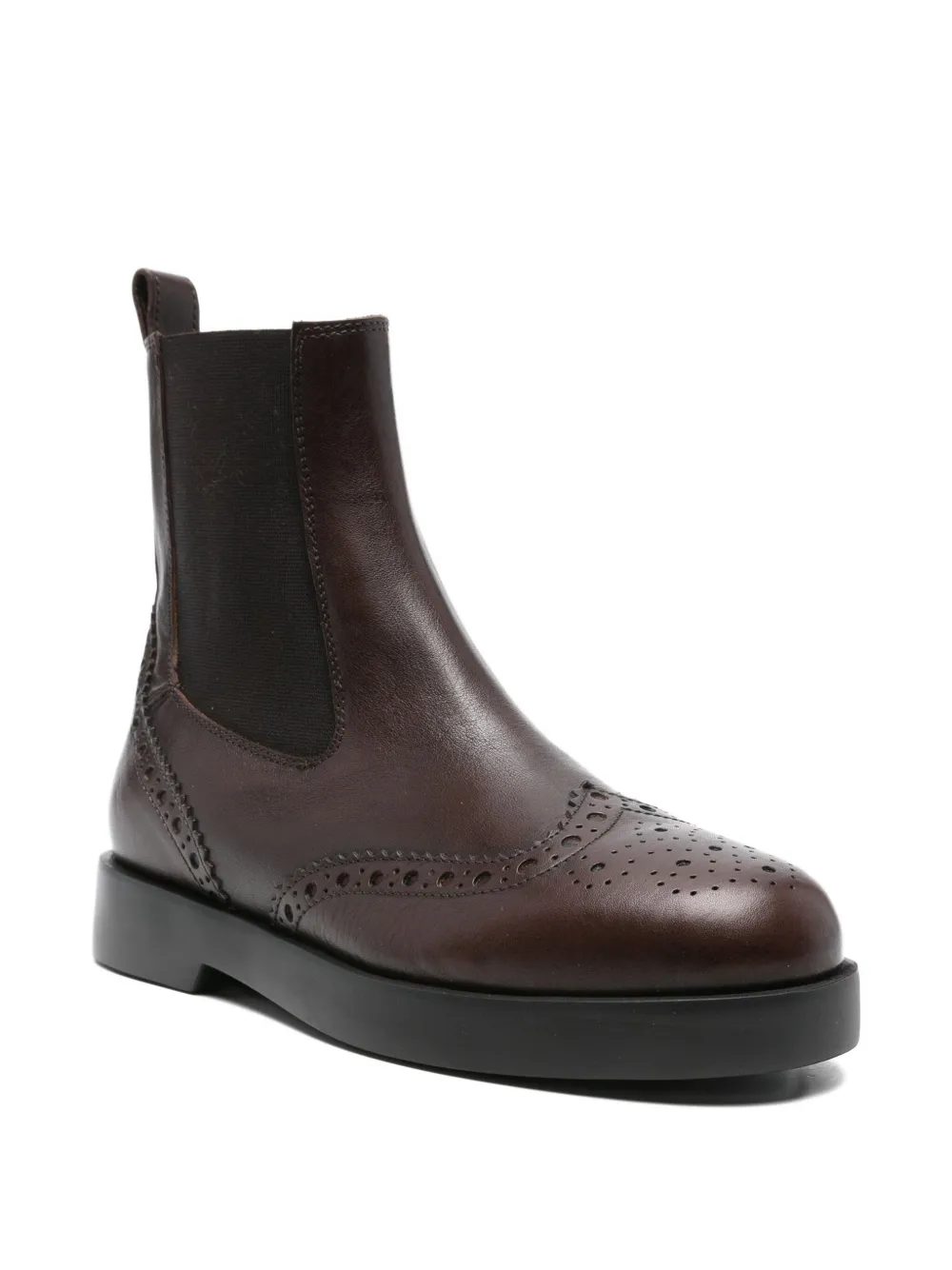 AGL elastic-insert brogue boots Brown
