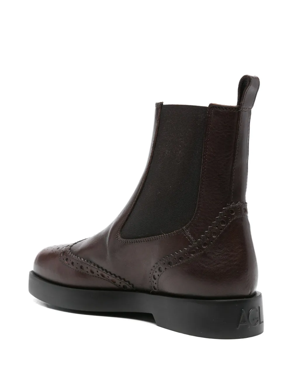 AGL elastic-insert brogue boots Brown