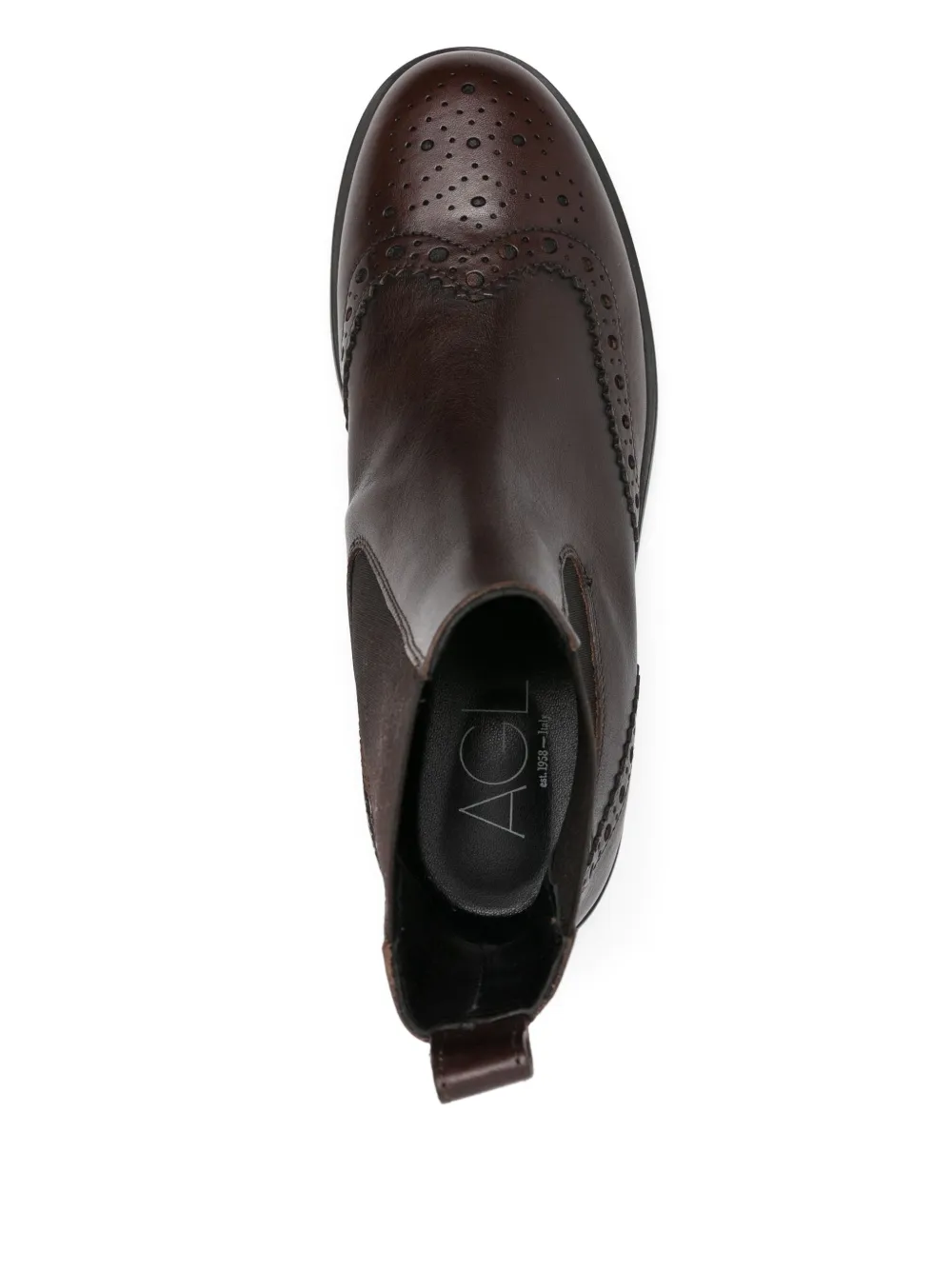 AGL elastic-insert brogue boots Brown