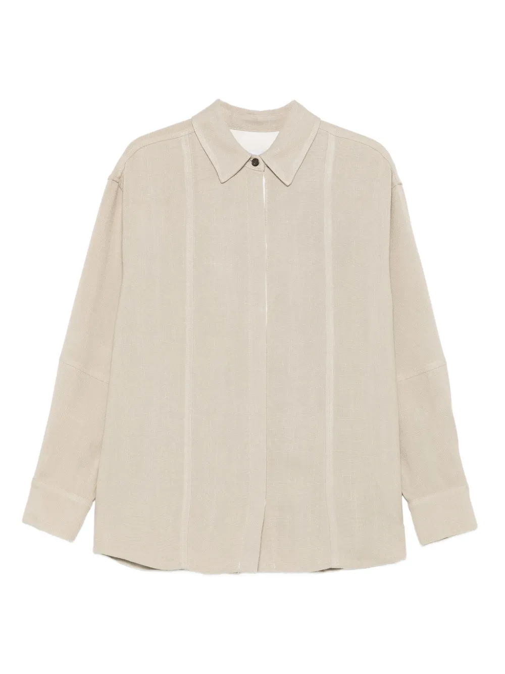 IRO panelled collared shirt Beige