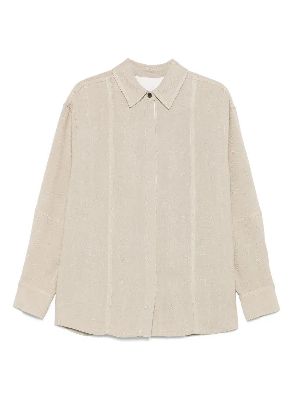 IRO Blouse met vlakken en kraag Beige