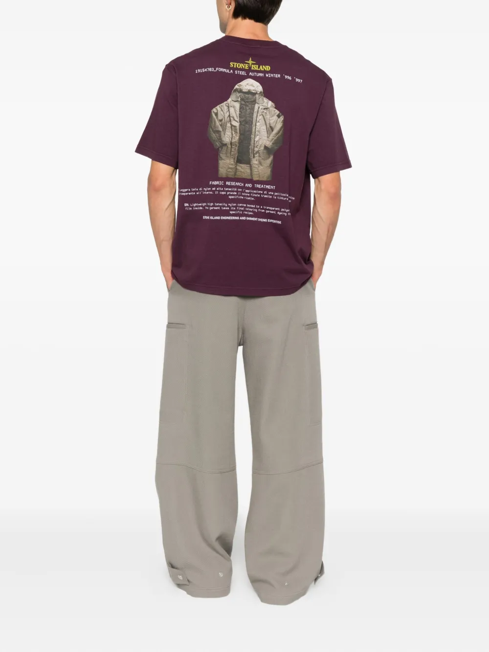 Stone Island logo cotton t-shirt - Paars