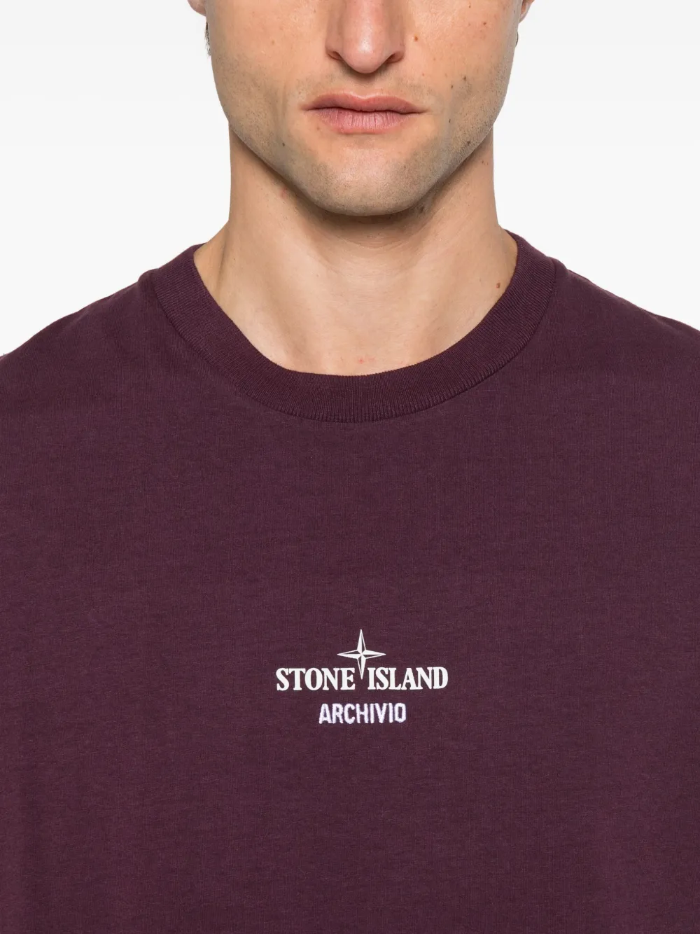 Stone Island logo cotton t-shirt Paars