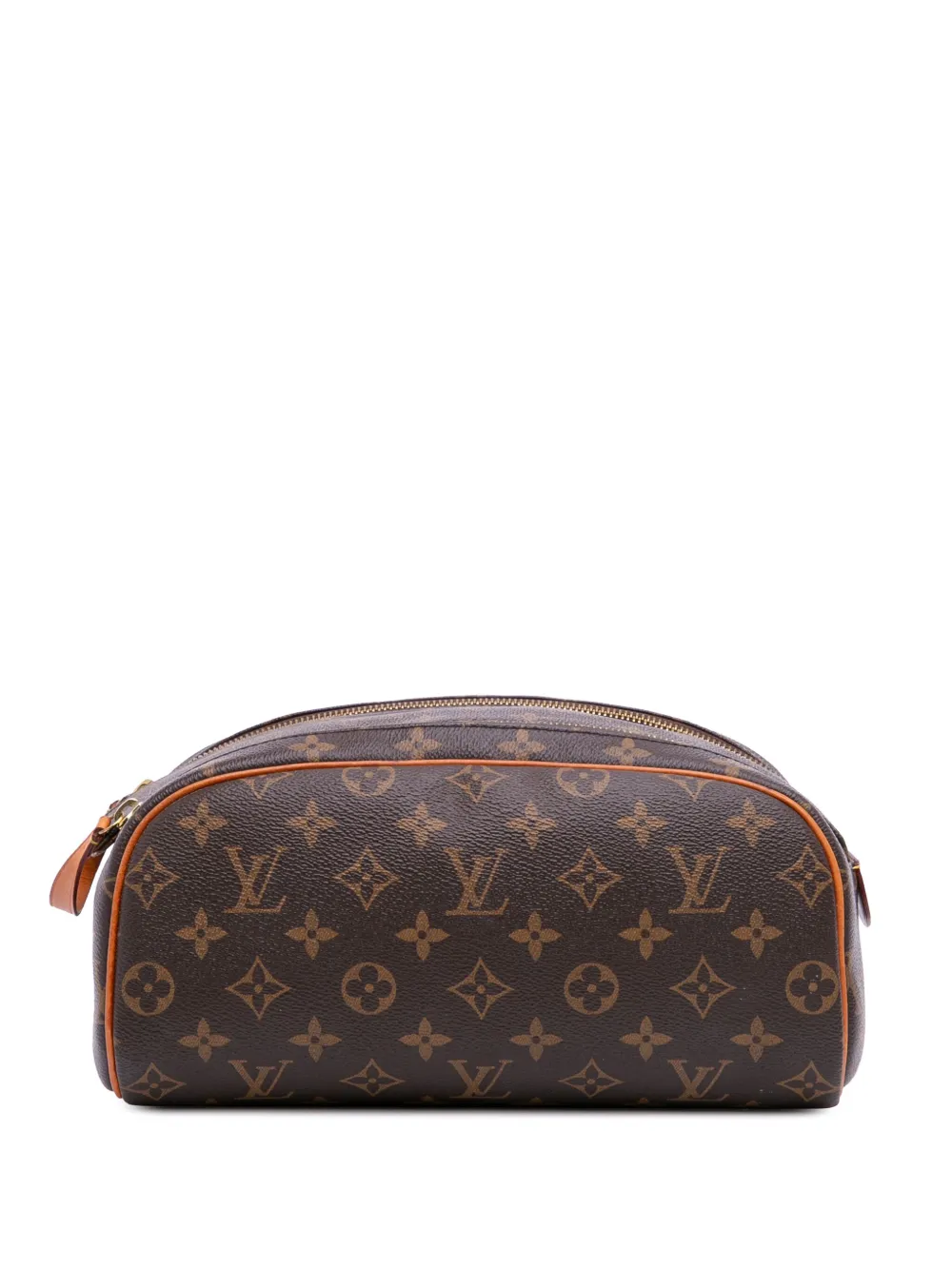 Pre-owned Louis Vuitton 2016 Monogram Dopp Kit Toilet Pouch Vanity Bag In Brown