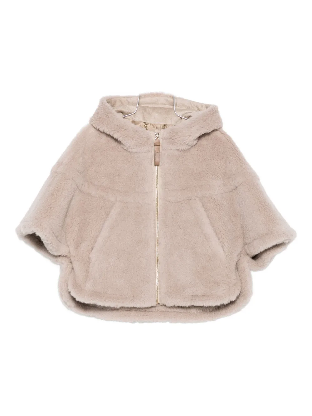 Max Mara hooded zip-front jacket Beige