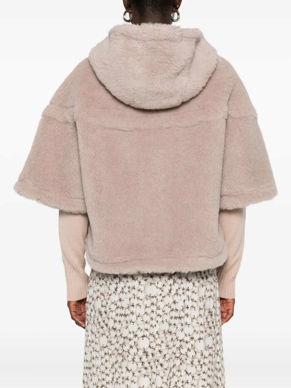 Max Mara hooded zip-front jacket Beige