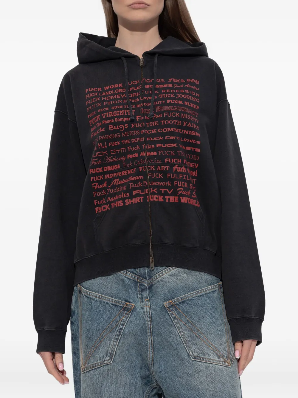 VETEMENTS Hoodie met tekst Zwart