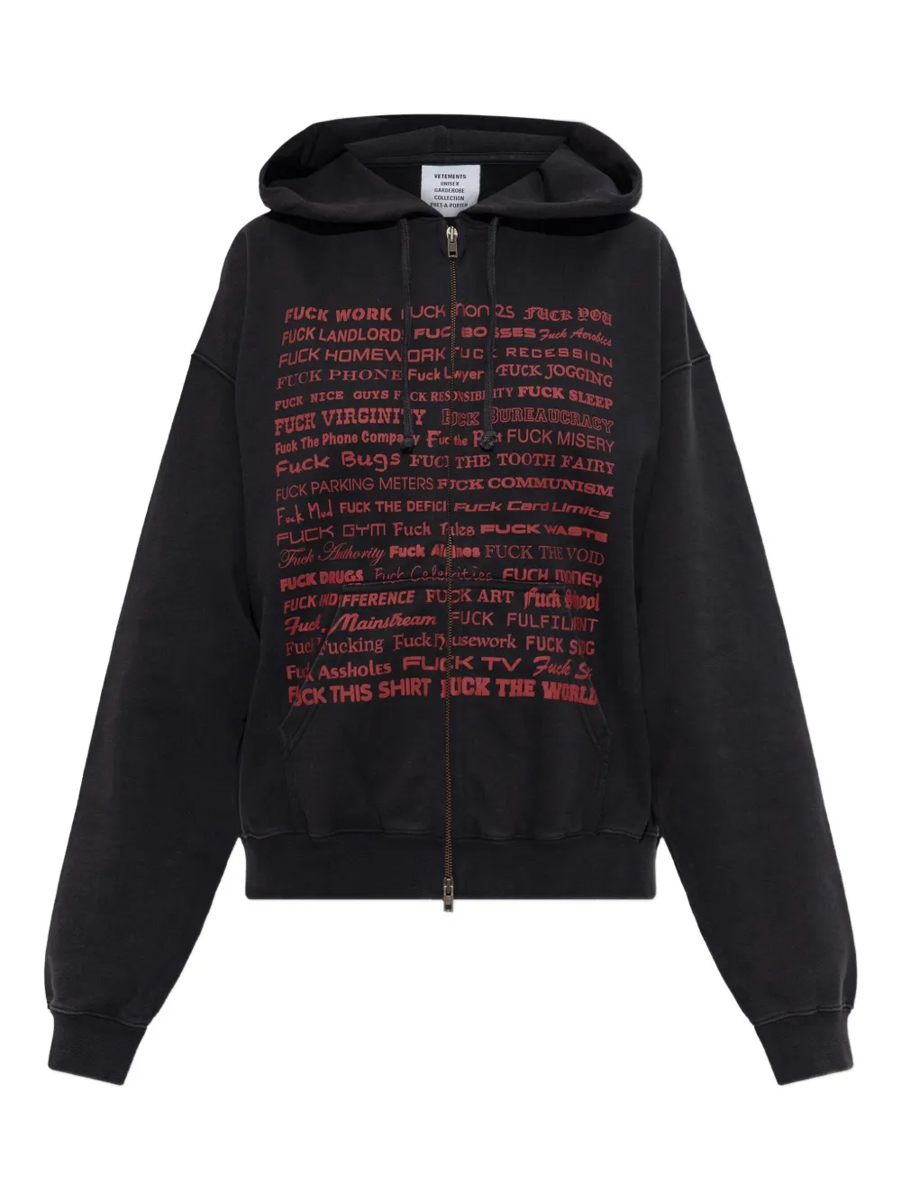 VETEMENTS Hoodie met tekst Zwart