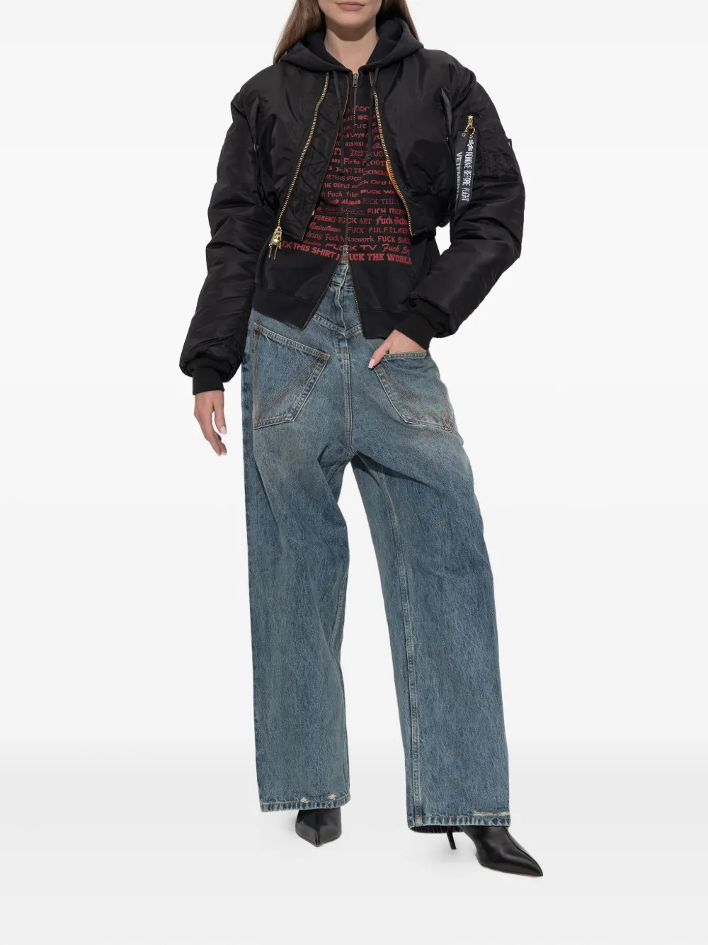 VETEMENTS Hoodie met tekst - Zwart