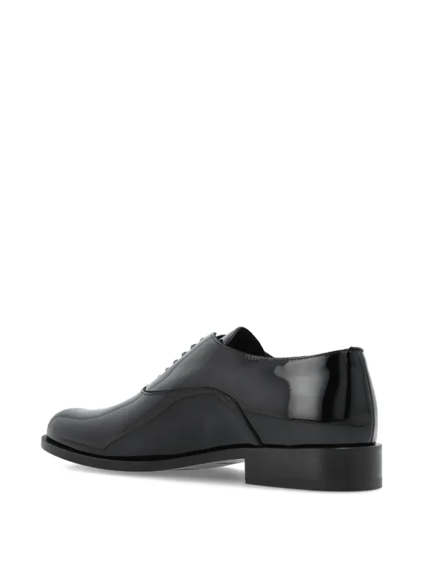 Giorgio Armani patent-leather lace-up Shoes | Black | FARFETCH