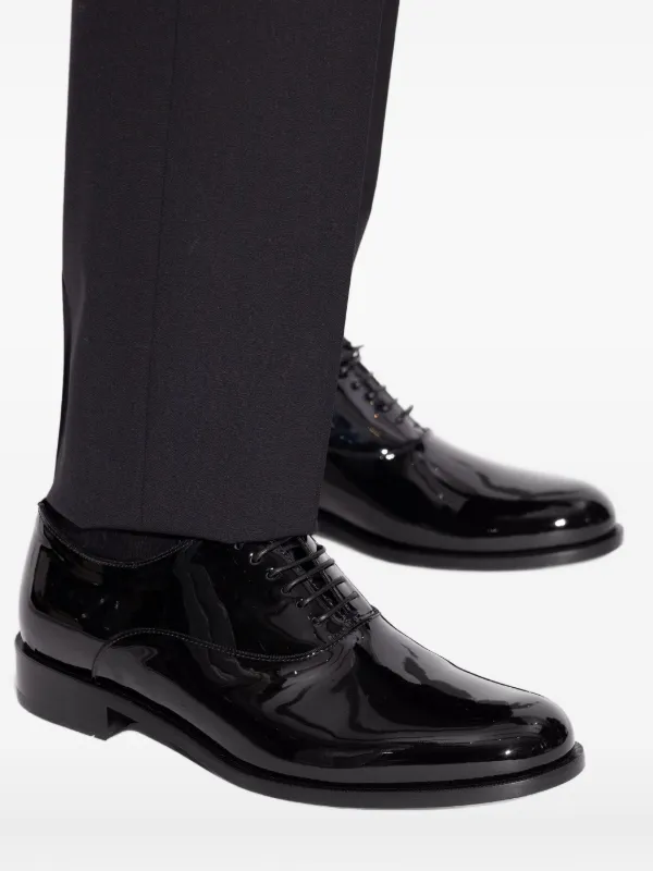 Giorgio Armani patent-leather lace-up Shoes | Black | FARFETCH display picture 2