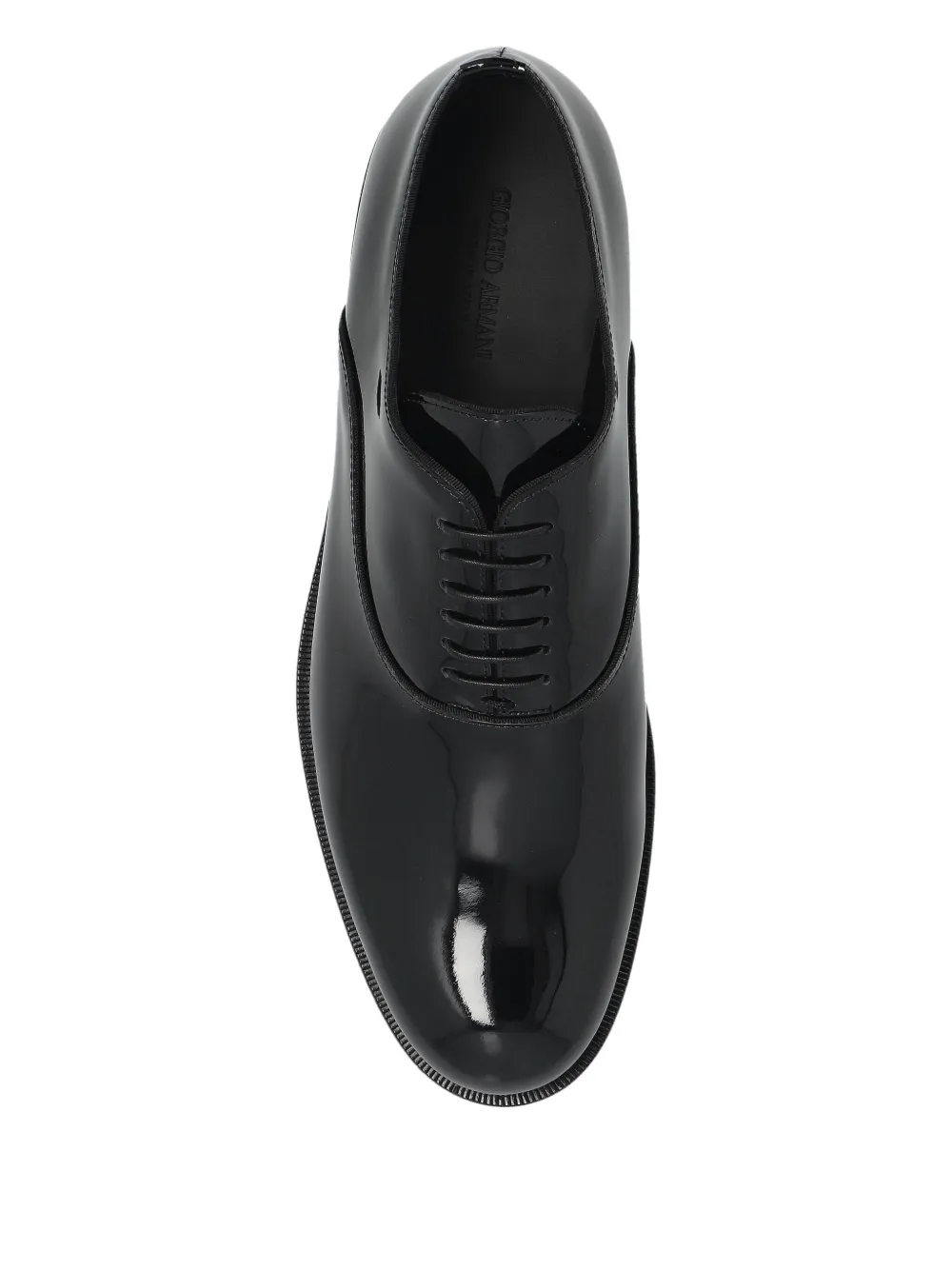Giorgio Armani Patent-leather Lace-up Shoes In Black