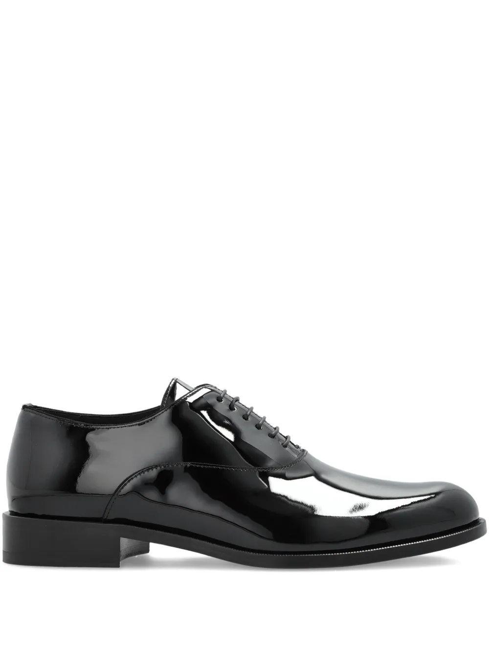 Giorgio Armani patent-leather lace-up shoes Black