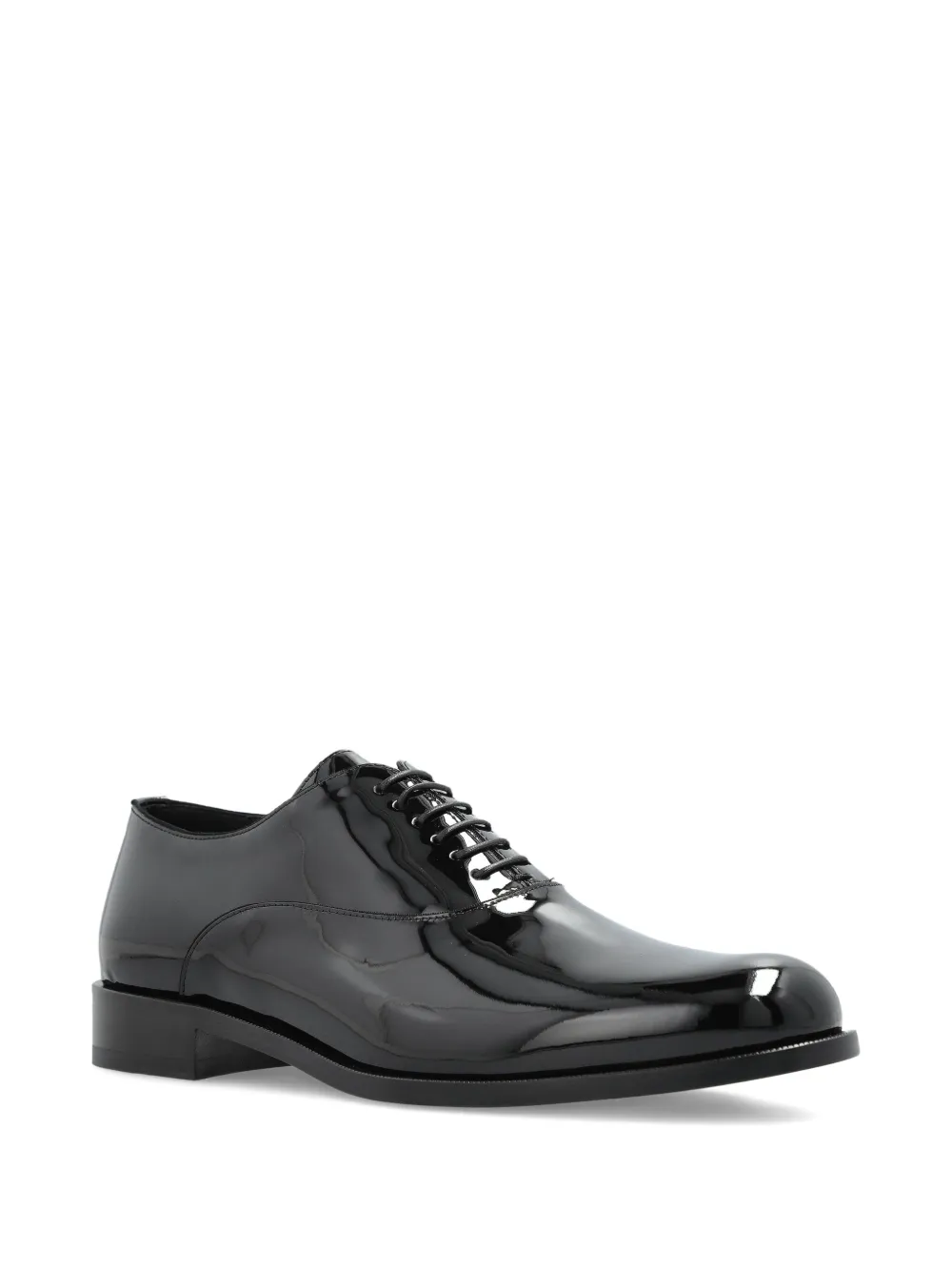 Giorgio Armani patent-leather lace-up shoes Black