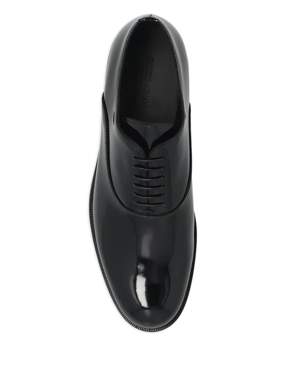 Giorgio Armani patent-leather lace-up shoes Black
